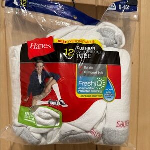 Hanes White Men's Athletic Over-the-Calf Socks